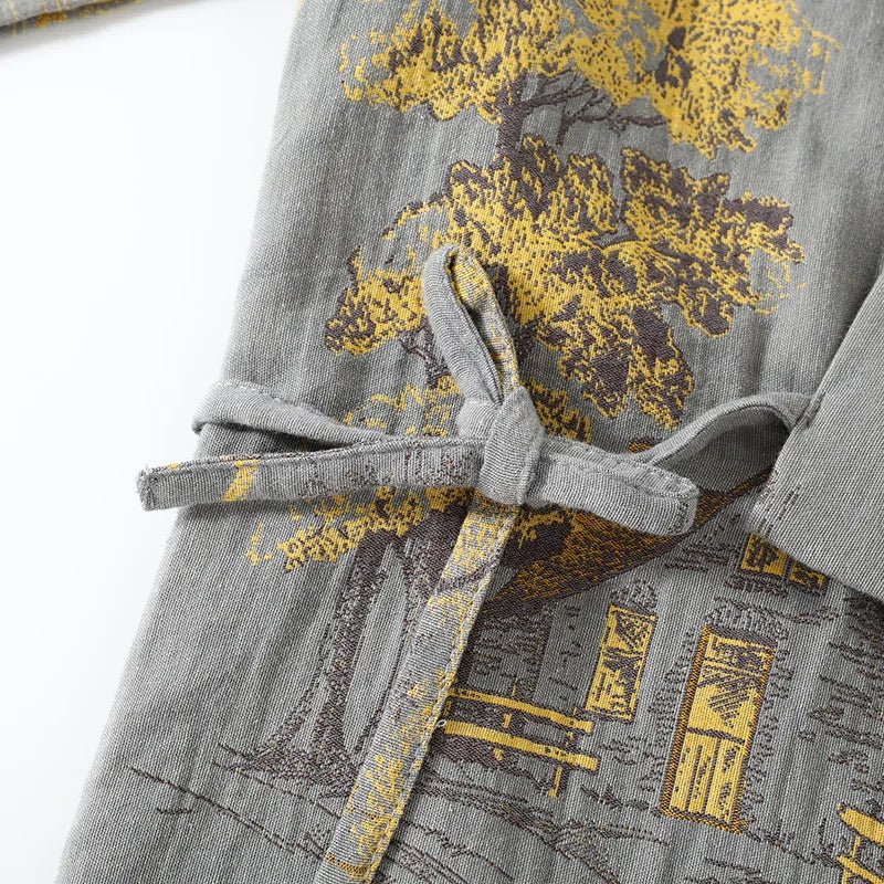 ArtLoom Artistic Watercolor Cotton Kimono Pajama Set For Relaxed Home Comfort | Temsk