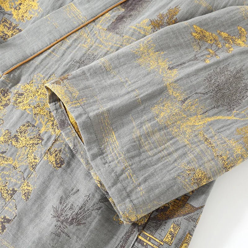ArtLoom Artistic Watercolor Cotton Kimono Pajama Set For Relaxed Home Comfort | Temsk