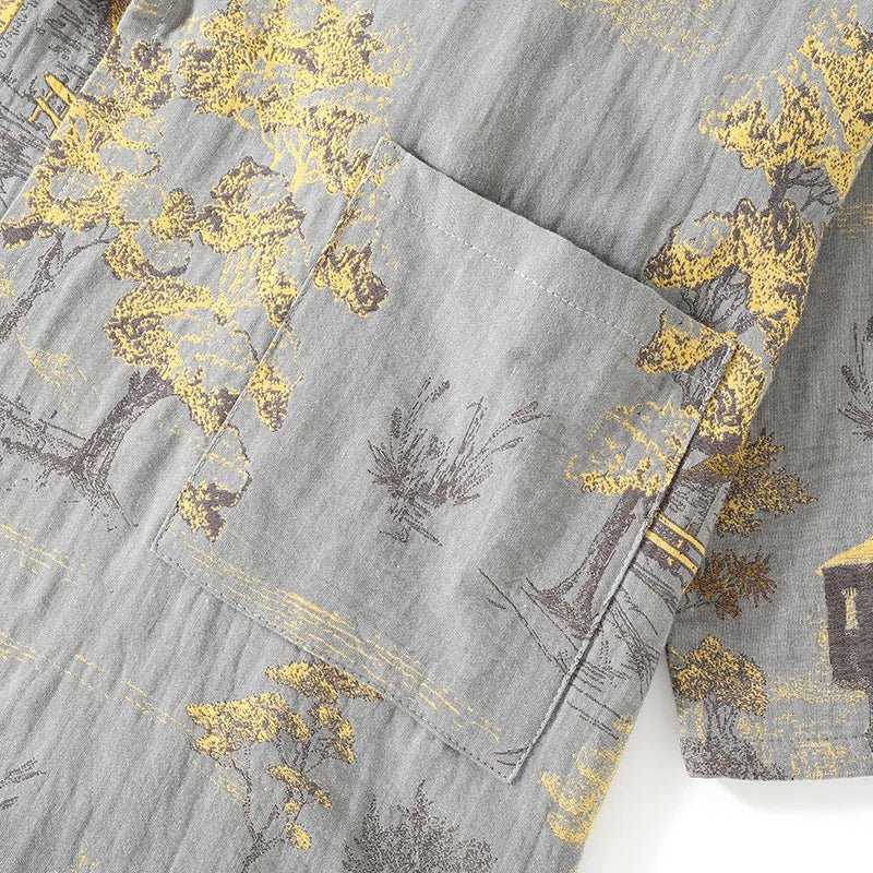 ArtLoom Artistic Watercolor Cotton Kimono Pajama Set For Relaxed Home Comfort | Temsk