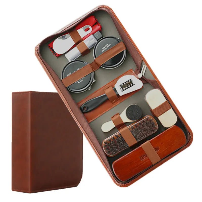 Aurelium LeatherCare Premium 9-Piece Shoe Care Set for Durable Leather | Temsk