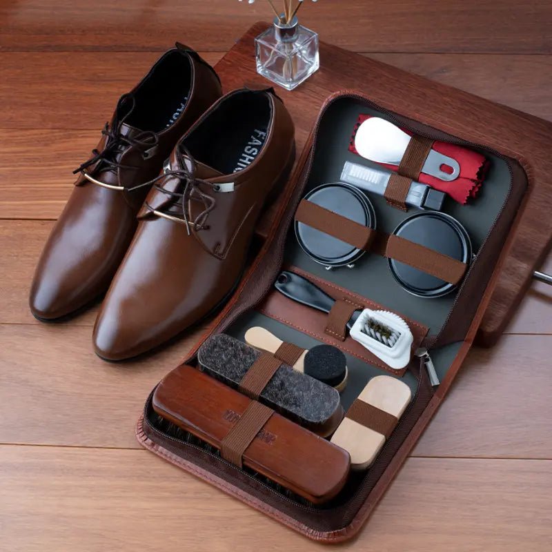 Aurelium LeatherCare Premium 9-Piece Shoe Care Set for Durable Leather | Temsk