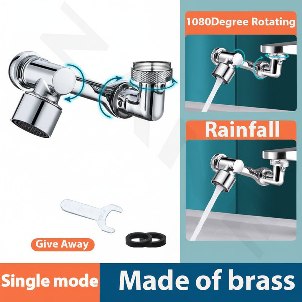 Copper Rotating Faucet Extender With Splash Filter Aerator | Temsk