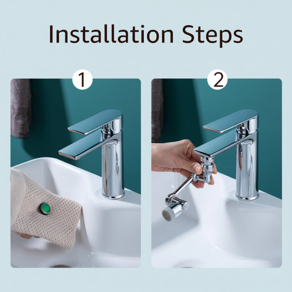 Copper Rotating Faucet Extender With Splash Filter Aerator | Temsk