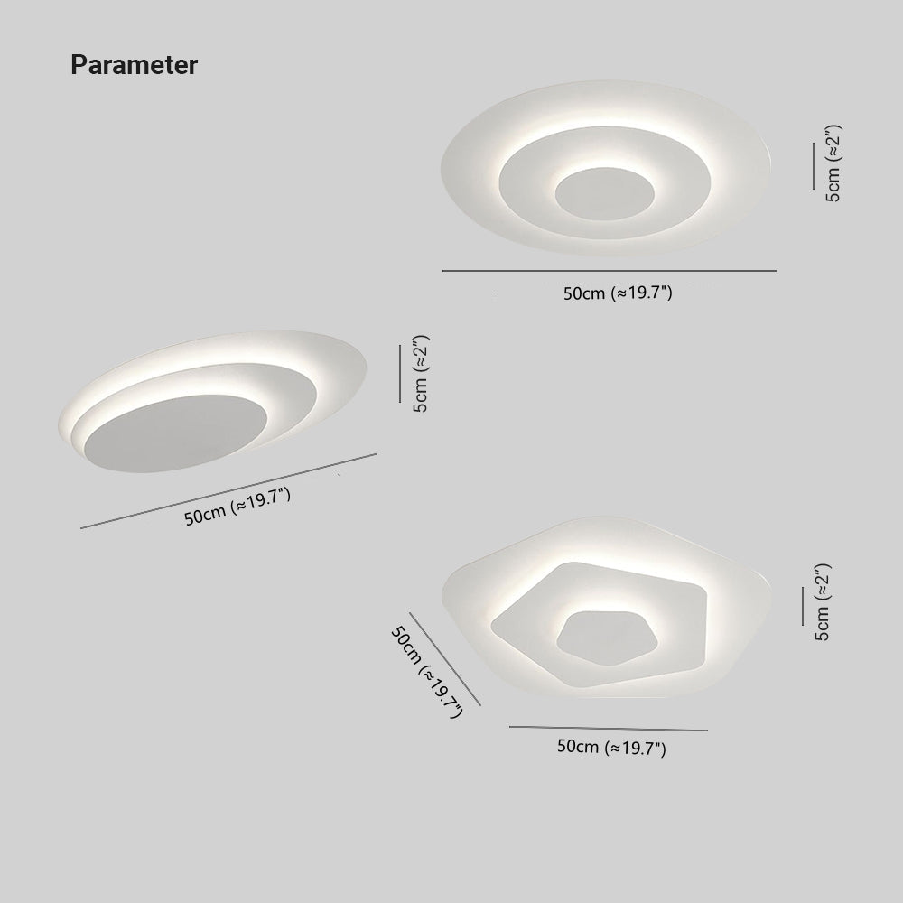 50cm Round LED Ceiling Light Dimmable White For Bedroom And Living Room Acrylic Metal | Temsk