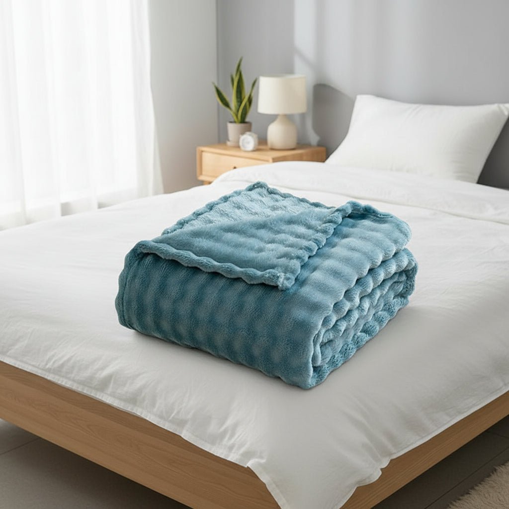 CozyNest 3D Bubble Plush Blanket For All Seasons At Home | Temsk