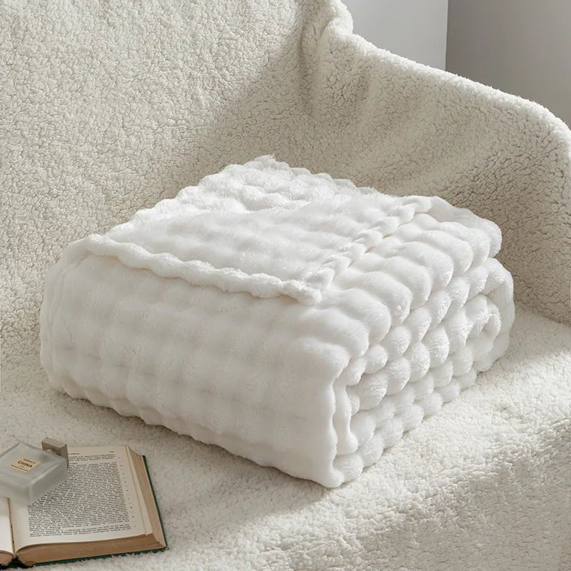 CozyNest 3D Bubble Plush Blanket For All Seasons At Home | Temsk