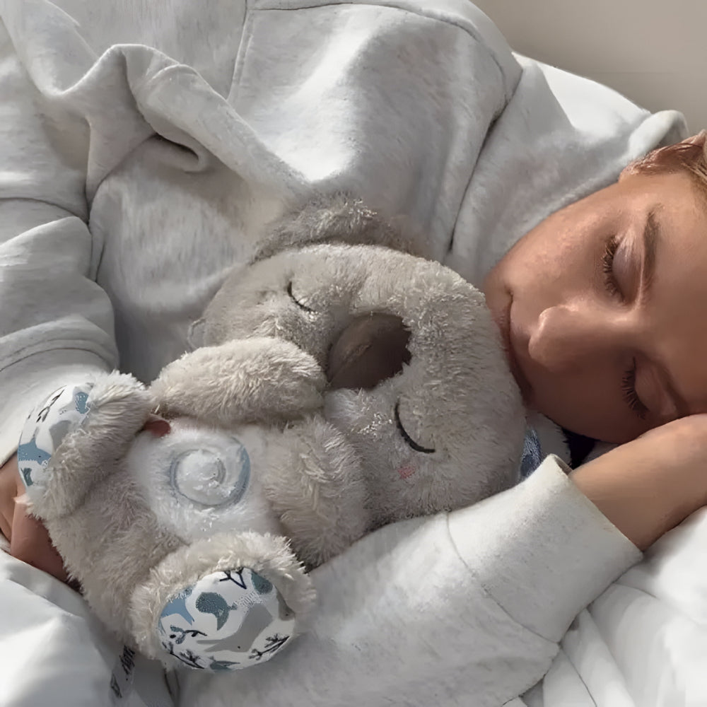 Plyšový medvídek na spaní se světlem na dýchání pro miminka | Temsk