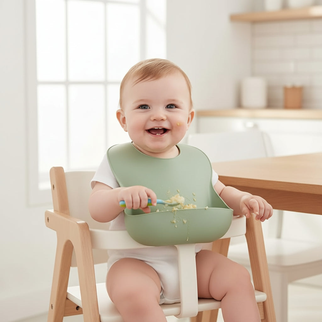 Flexible Silicone Baby Bib With Adjustable Neck And Waterproof Surface | Temsk