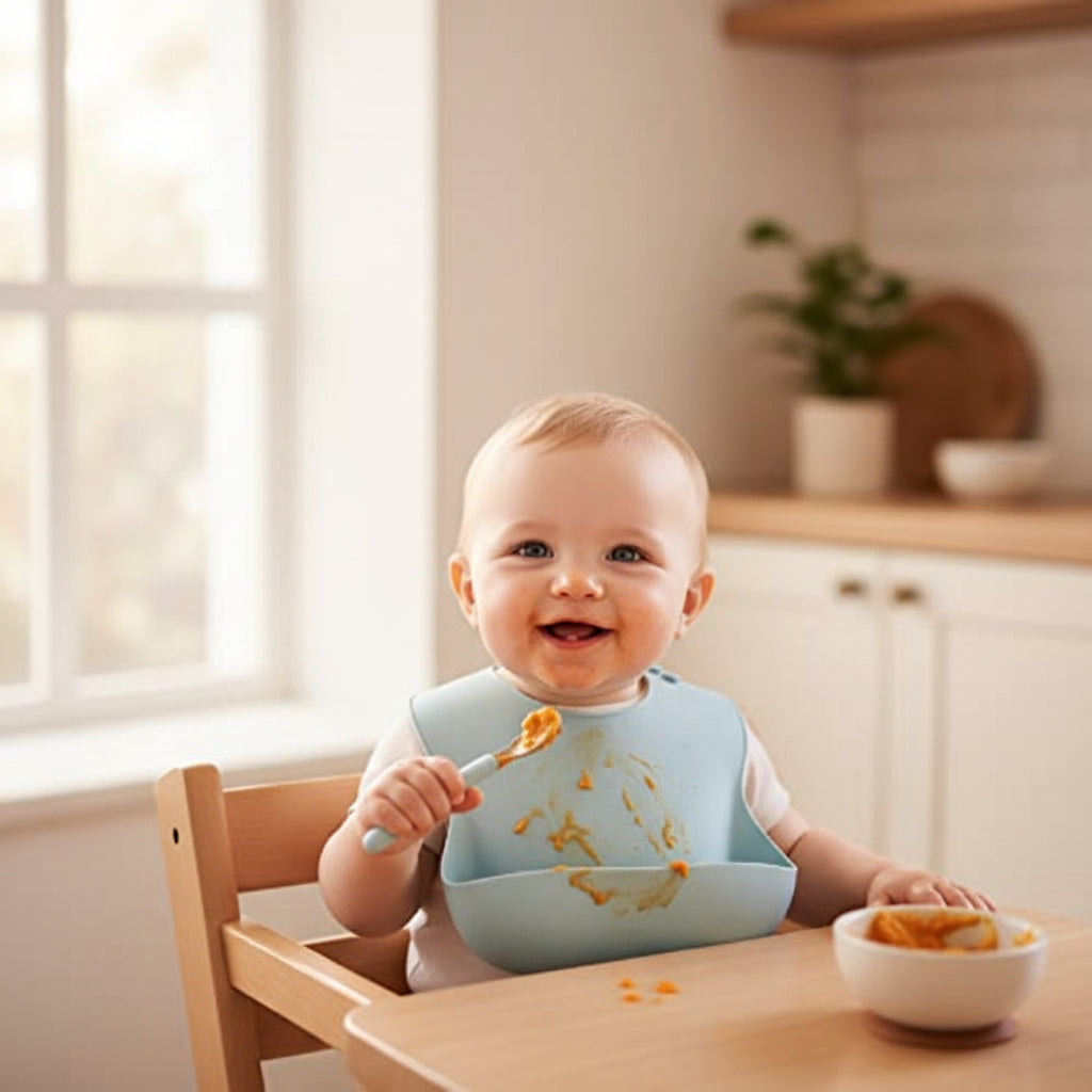 Flexible Silicone Baby Bib With Adjustable Neck And Waterproof Surface | Temsk