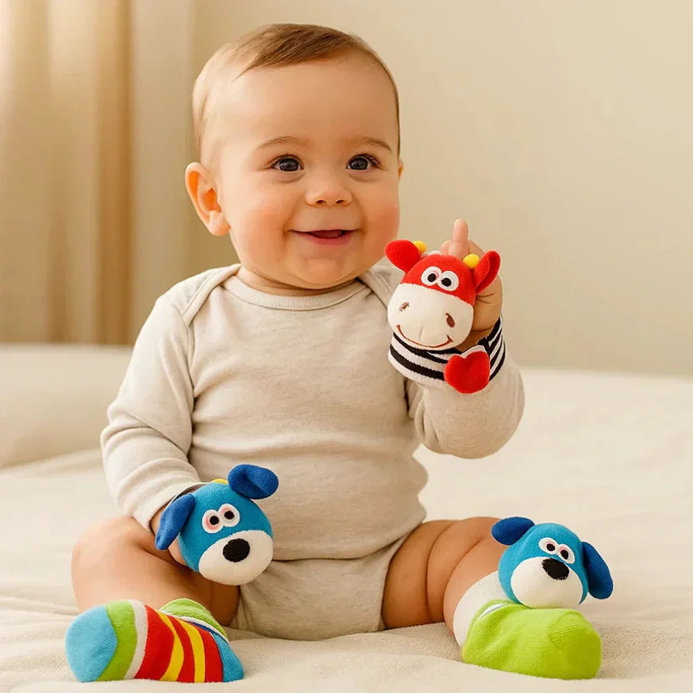 Baby-Socken-Rassel-Armband-Set für sensorisches Spiel | Temsk