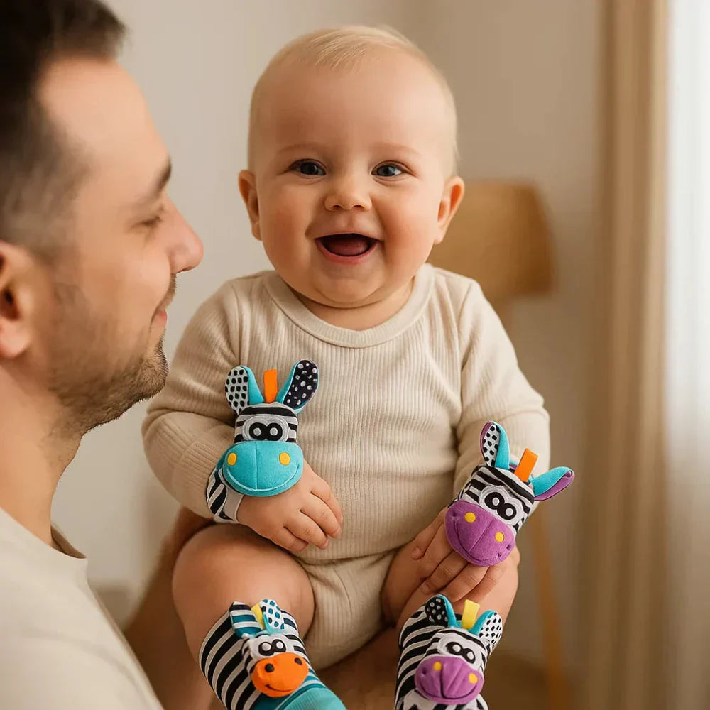 Baby-Socken-Rassel-Armband-Set für sensorisches Spiel | Temsk