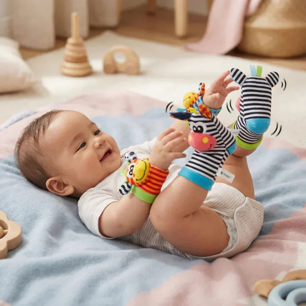 Baby-Socken-Rassel-Armband-Set für sensorisches Spiel | Temsk