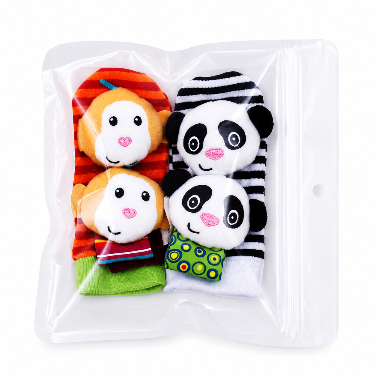 Weiche Plüsch-Babysocken mit sensorischen Handgelenkbändern für kleine Hände | Temsk