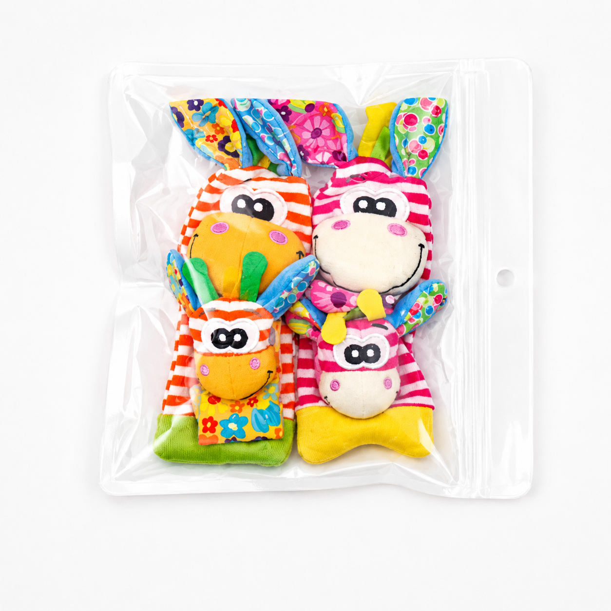 Weiche Plüsch-Babysocken mit sensorischen Handgelenkbändern für kleine Hände | Temsk