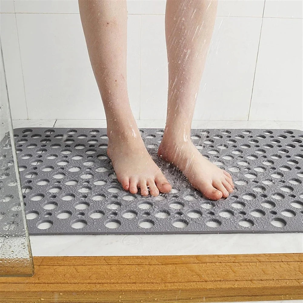 PVC Bath Mat With Suction Cups And Drain Holes For Shower Floor | Temsk