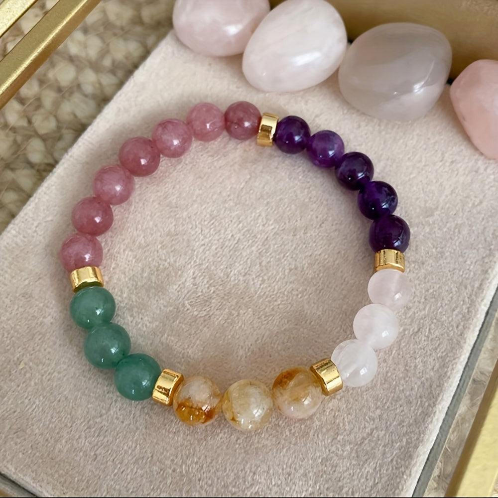 Birthstone Beaded Bracelet With Natural Stone For Mother's Day Gift | Temsk