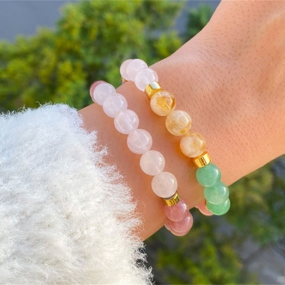 Birthstone Beaded Bracelet With Natural Stone For Mother's Day Gift | Temsk