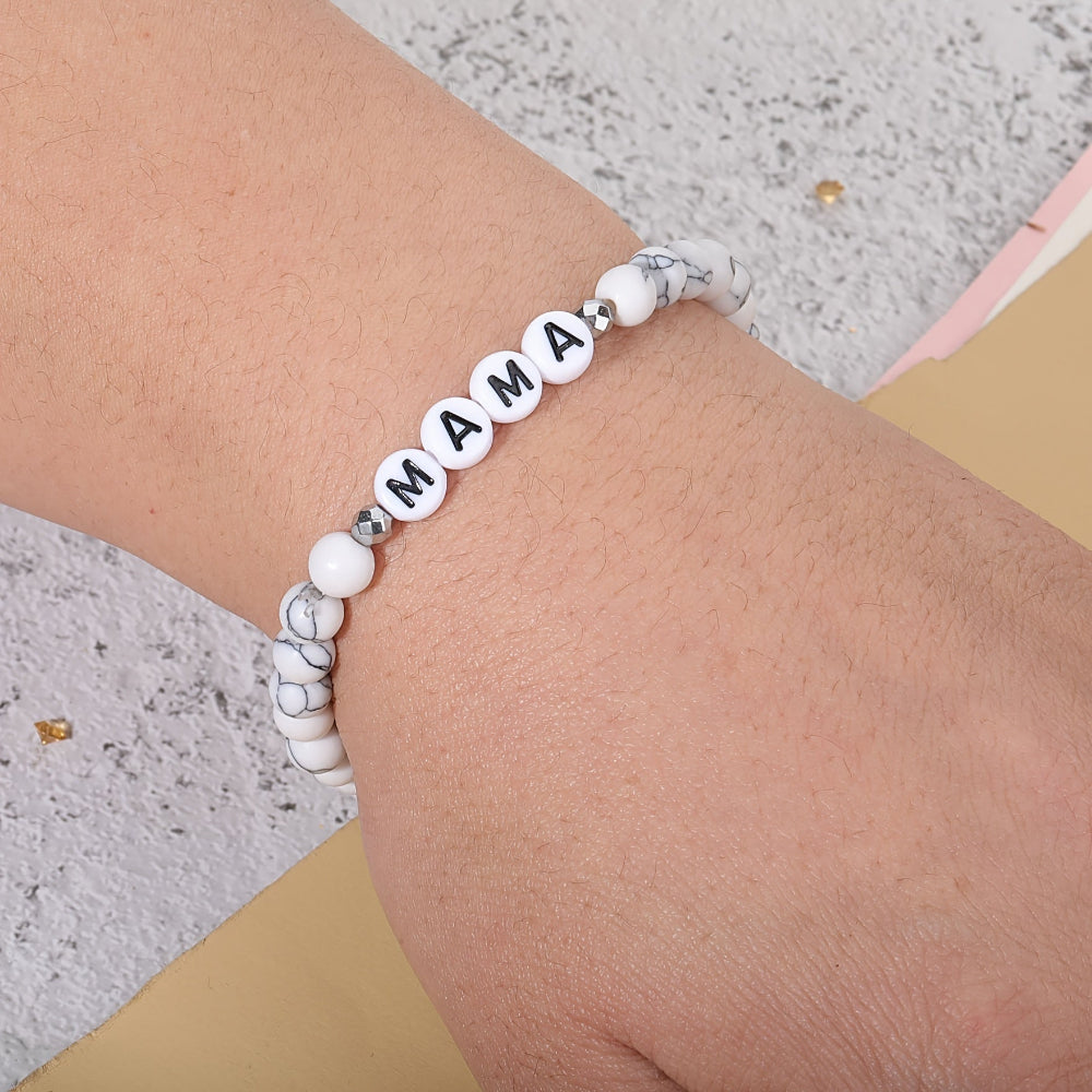 Personalized Name Letter Bead Bracelet For Mother's Day Gift | Temsk