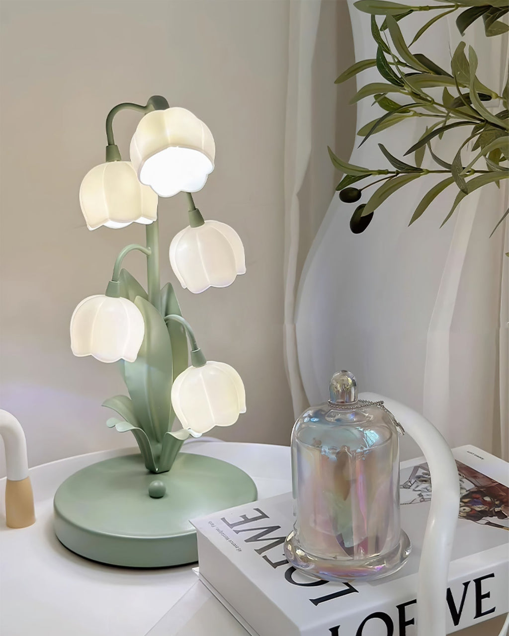 Glockenorchideen-Tischlampe, zarte florale Innenbeleuchtung | Temsk