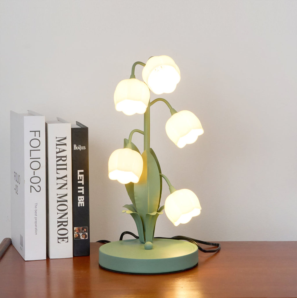 Glockenorchideen-Tischlampe, zarte florale Innenbeleuchtung | Temsk