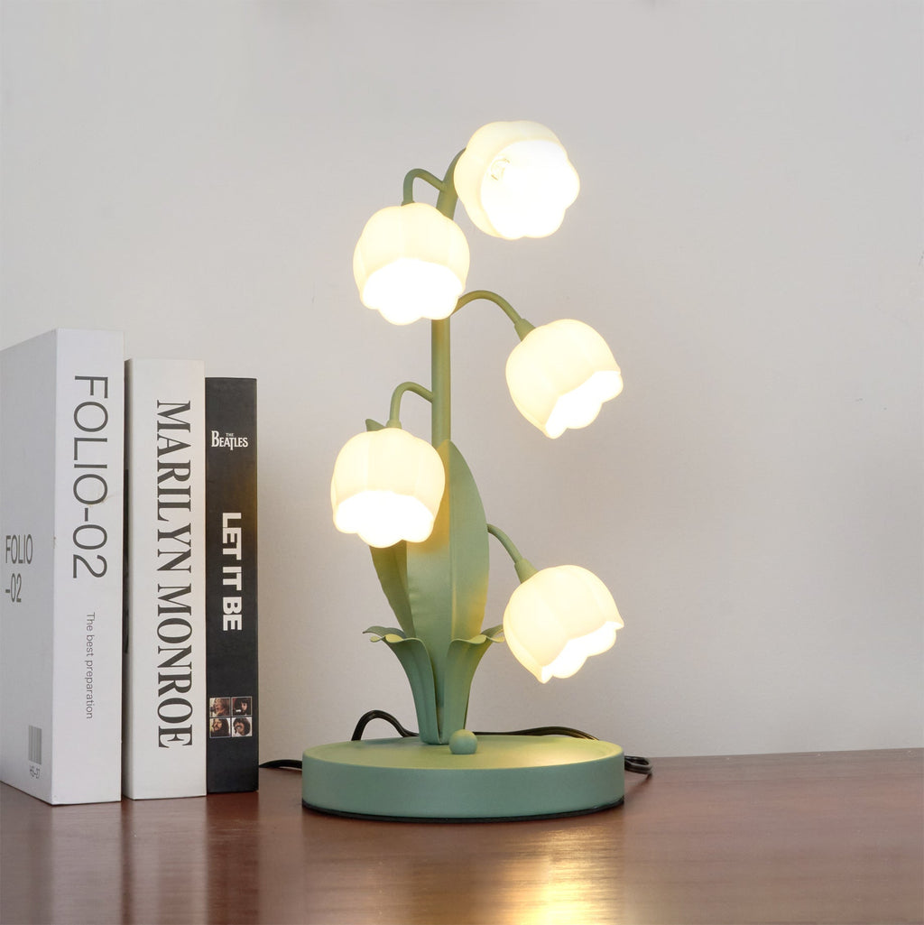 Glockenorchideen-Tischlampe, zarte florale Innenbeleuchtung | Temsk