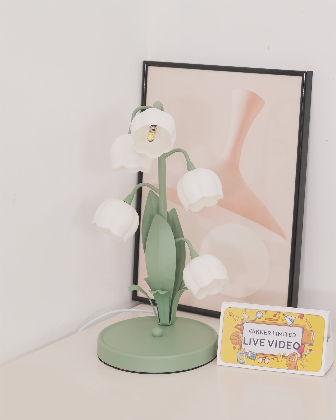 Glockenorchideen-Tischlampe, zarte florale Innenbeleuchtung | Temsk