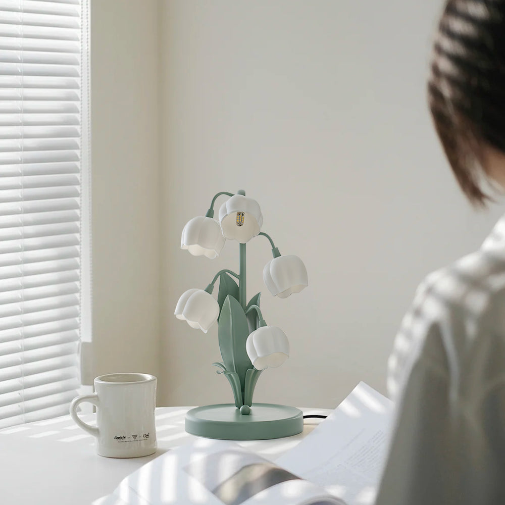 Glockenorchideen-Tischlampe, zarte florale Innenbeleuchtung | Temsk