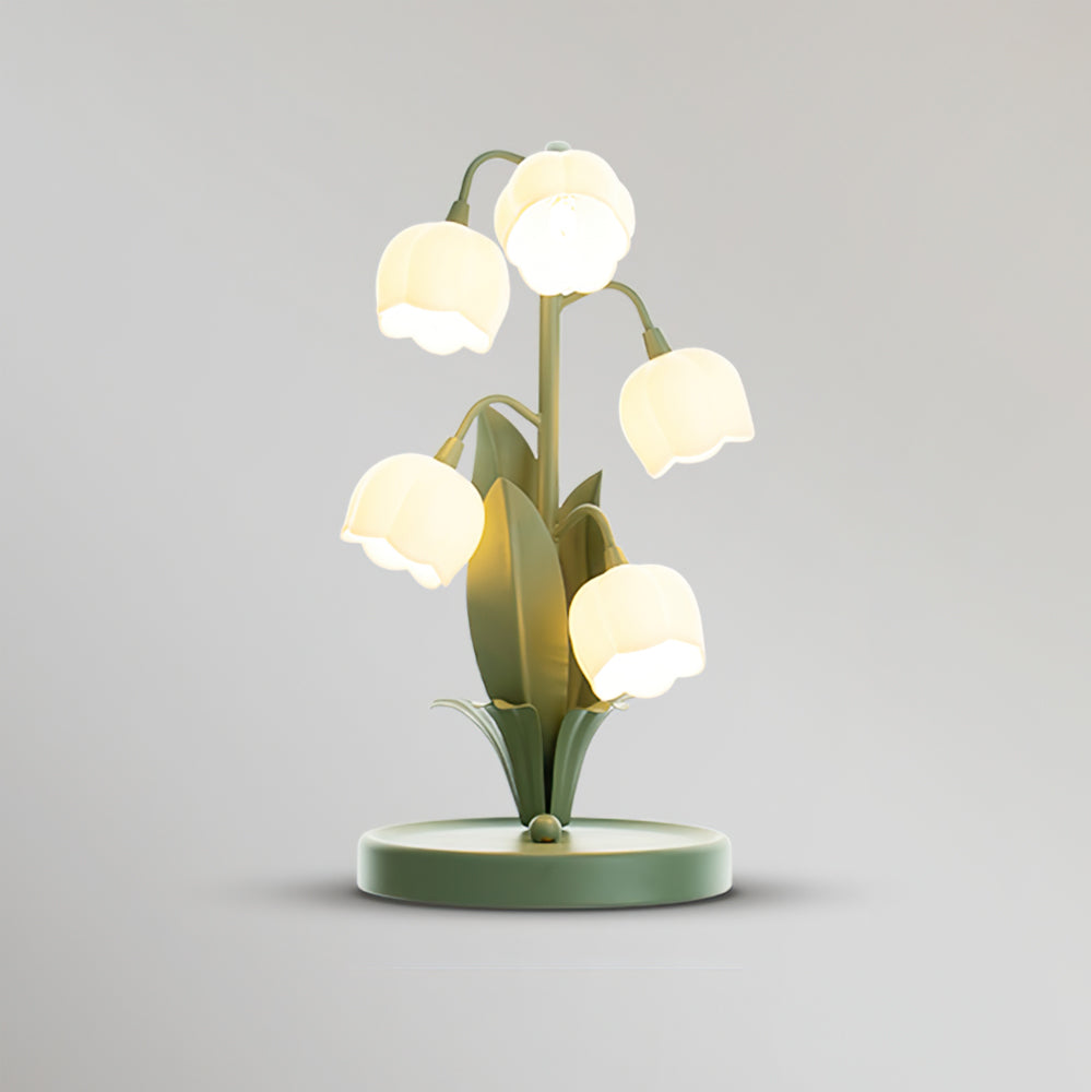 Glockenorchideen-Tischlampe, zarte florale Innenbeleuchtung | Temsk