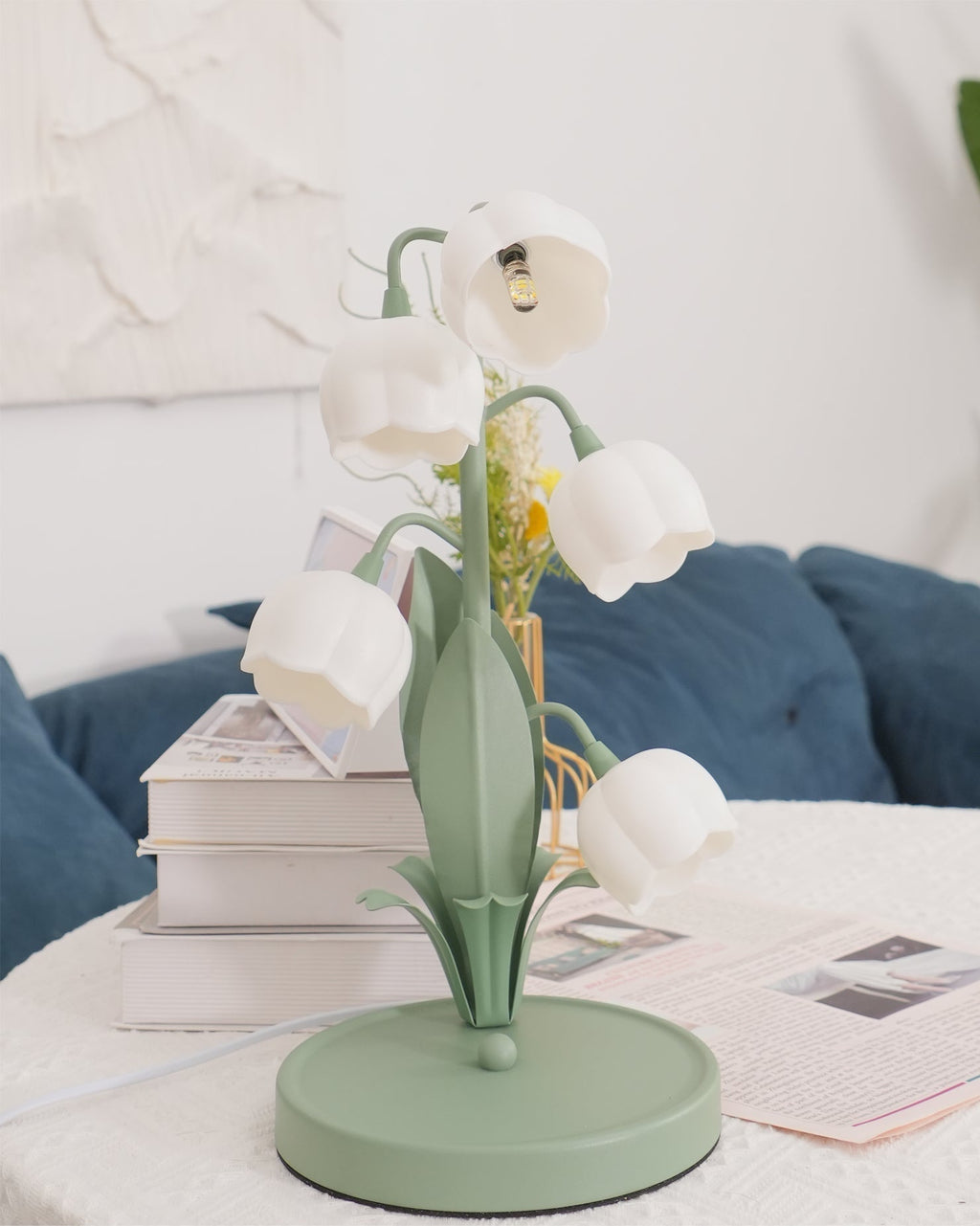Glockenorchideen-Tischlampe, zarte florale Innenbeleuchtung | Temsk