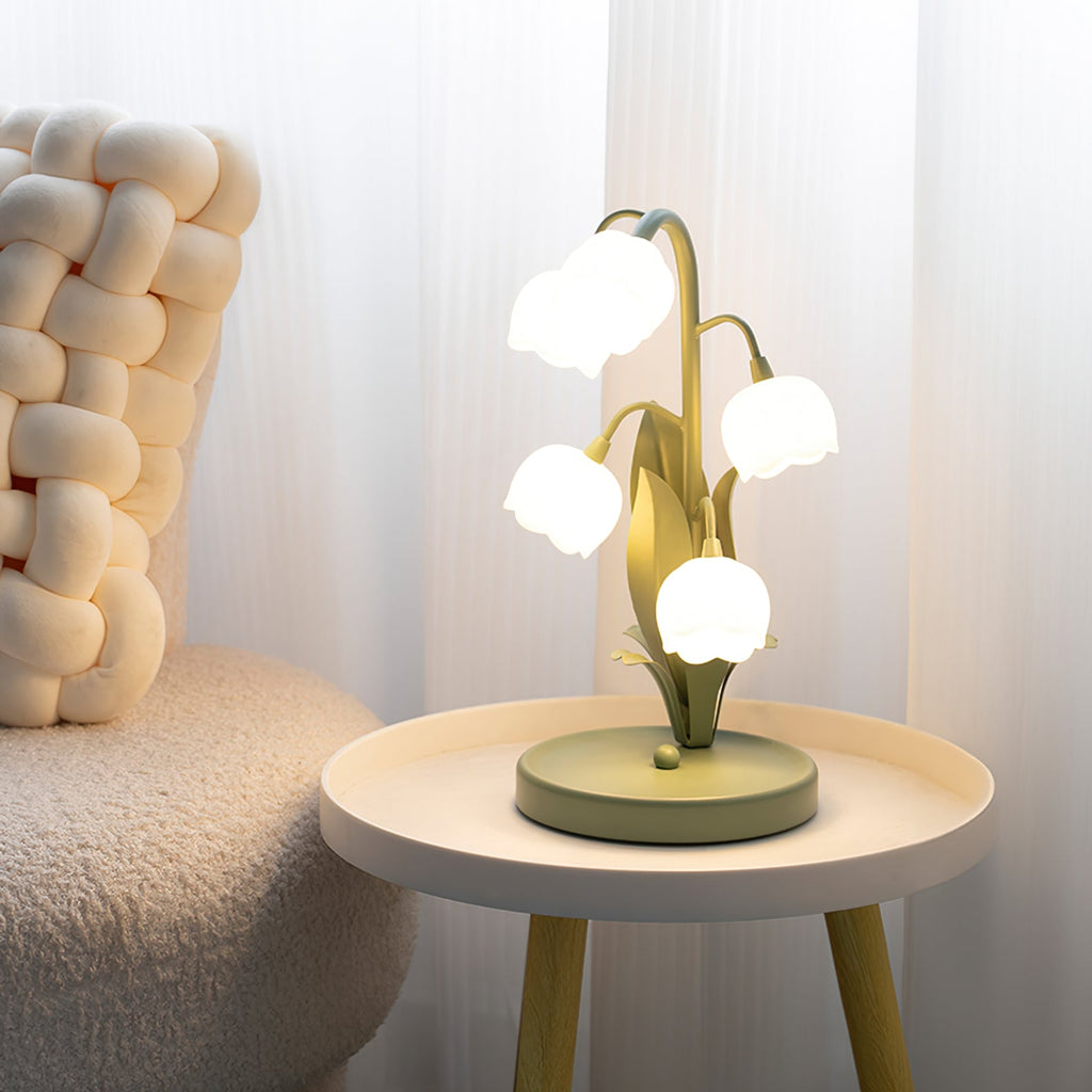 Glockenorchideen-Tischlampe, zarte florale Innenbeleuchtung | Temsk