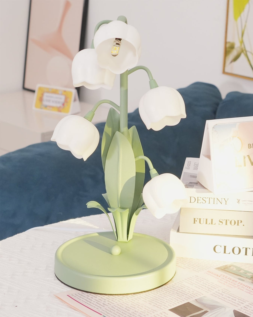 Glockenorchideen-Tischlampe, zarte florale Innenbeleuchtung | Temsk