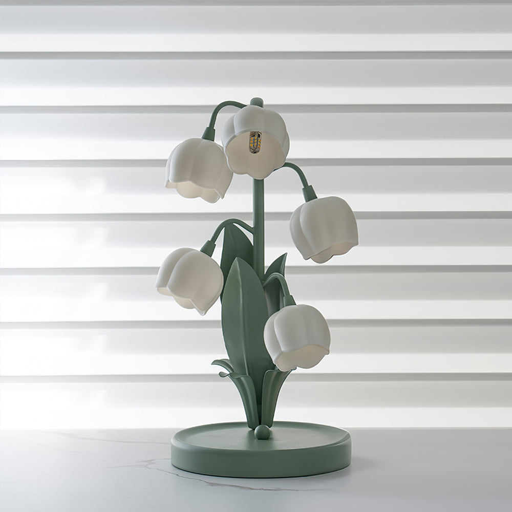 Glockenorchideen-Tischlampe, zarte florale Innenbeleuchtung | Temsk