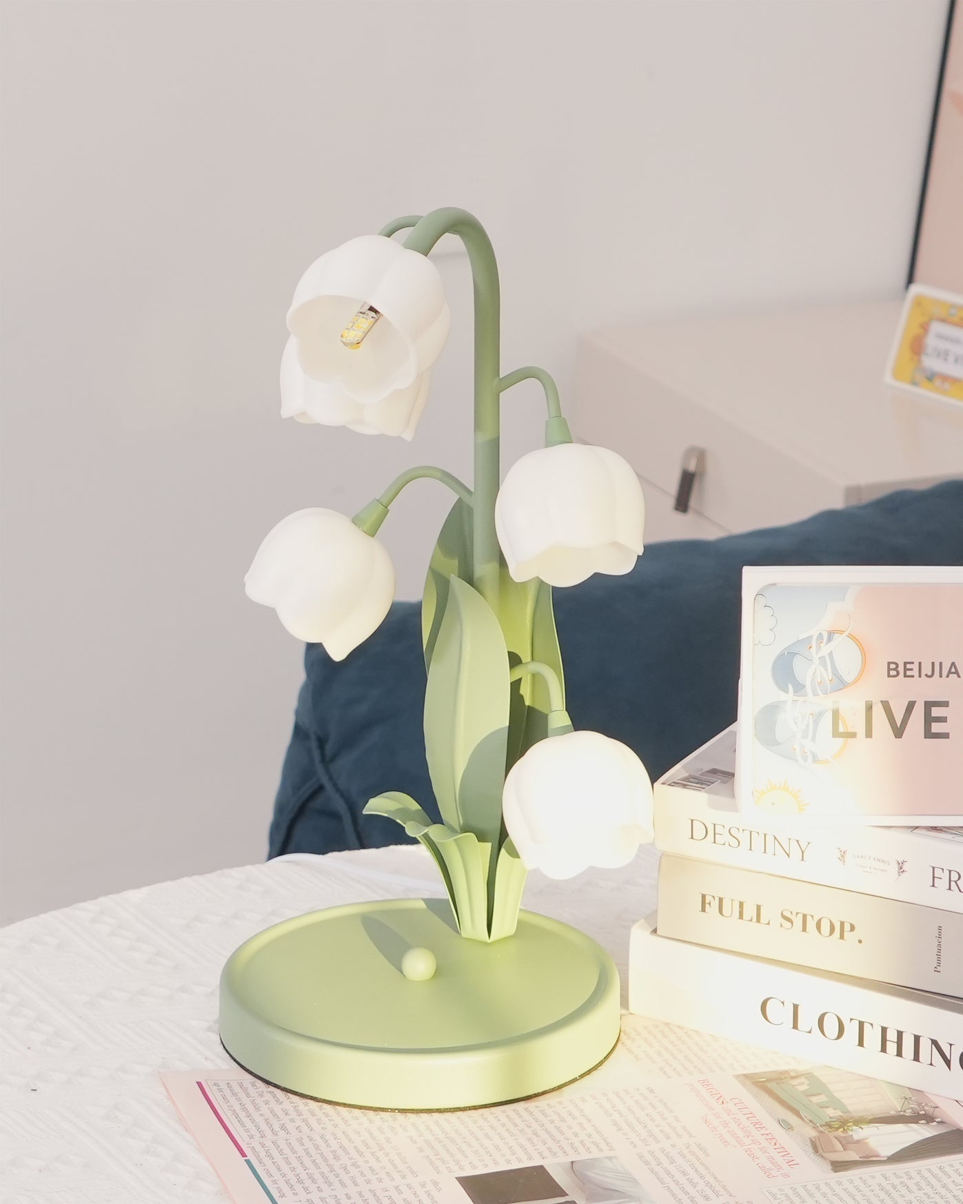 Glockenorchideen-Tischlampe, zarte florale Innenbeleuchtung | Temsk