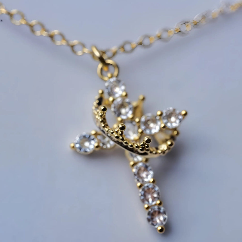 Crown Cross Necklace With Faith Jewelry For Mother's Day Gift | Temsk