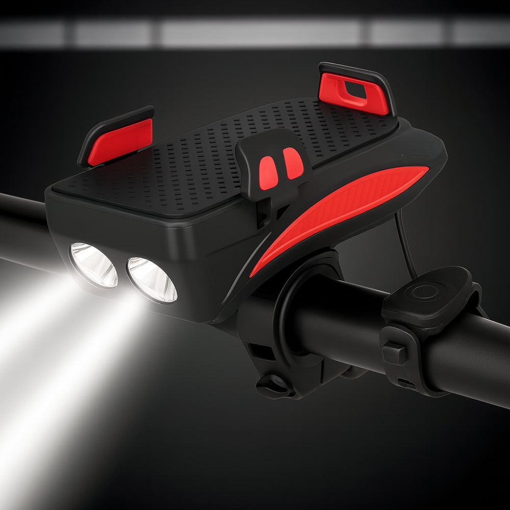 All In One Bike Light With Phone Mount Horn And Power Bank | Temsk