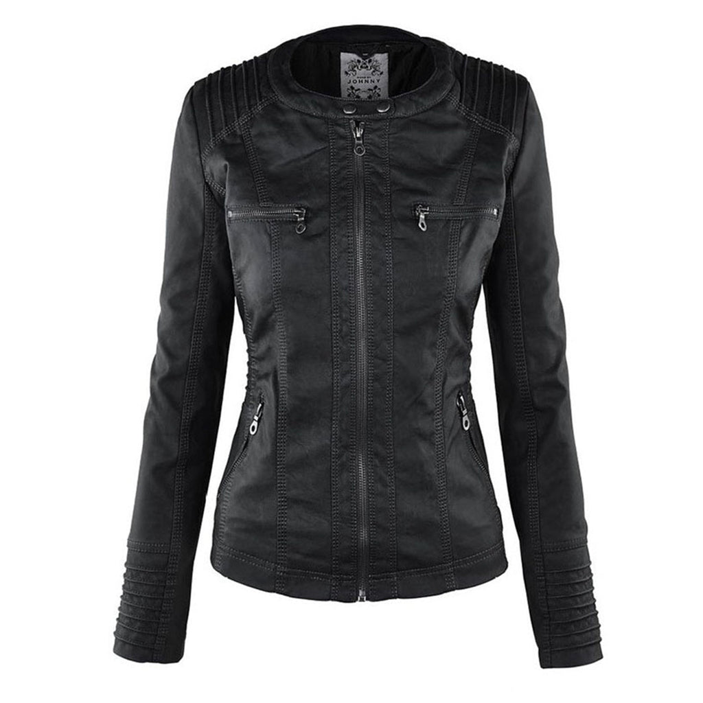 Evercrest Double Lined Hooded Leather Jacket For Ladies | Temsk