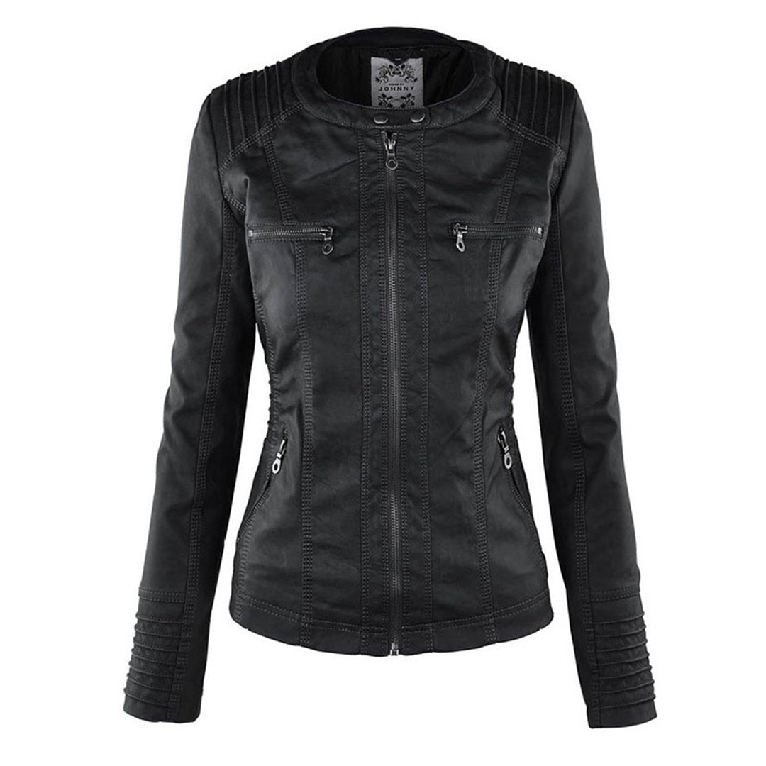Evercrest Double Lined Hooded Leather Jacket For Ladies | Temsk