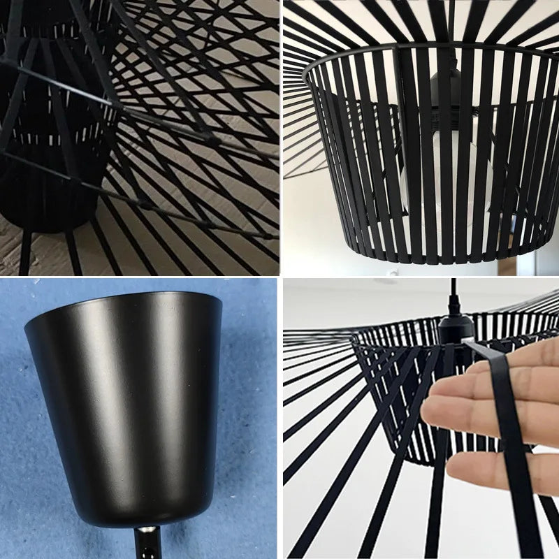 LuminaForge Pendant Light In Black Hat Finish For Living Spaces | Temsk