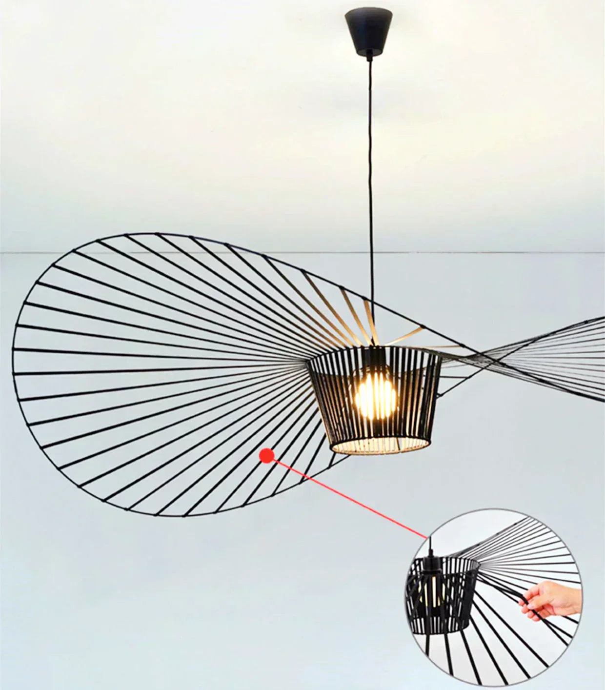 LuminaForge Pendant Light In Black Hat Finish For Living Spaces | Temsk