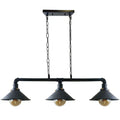 Industriální černá kovová stropní lampa, 3x E27 vintage styl pro jídelnu a kuchyň | Temsk