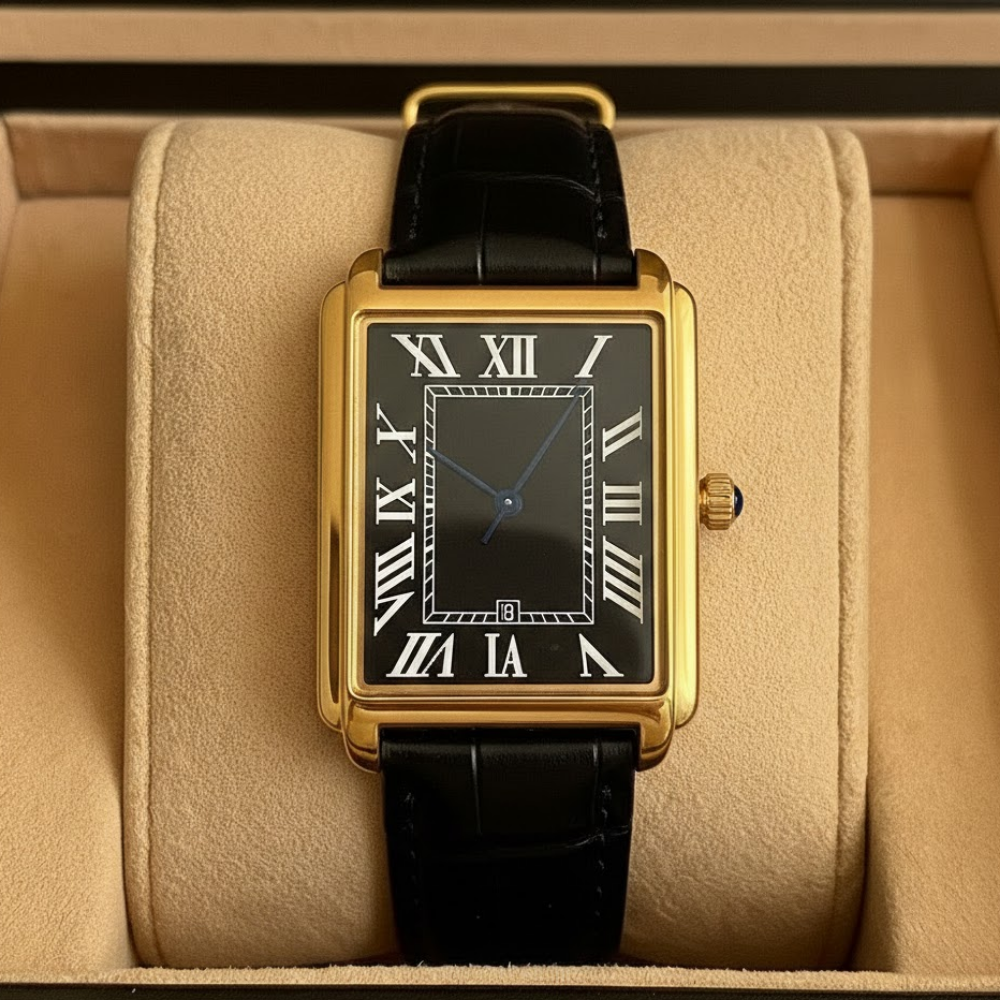 Men's Square Analog Dress Watch With Retro Style For Everyday Wear | Temsk