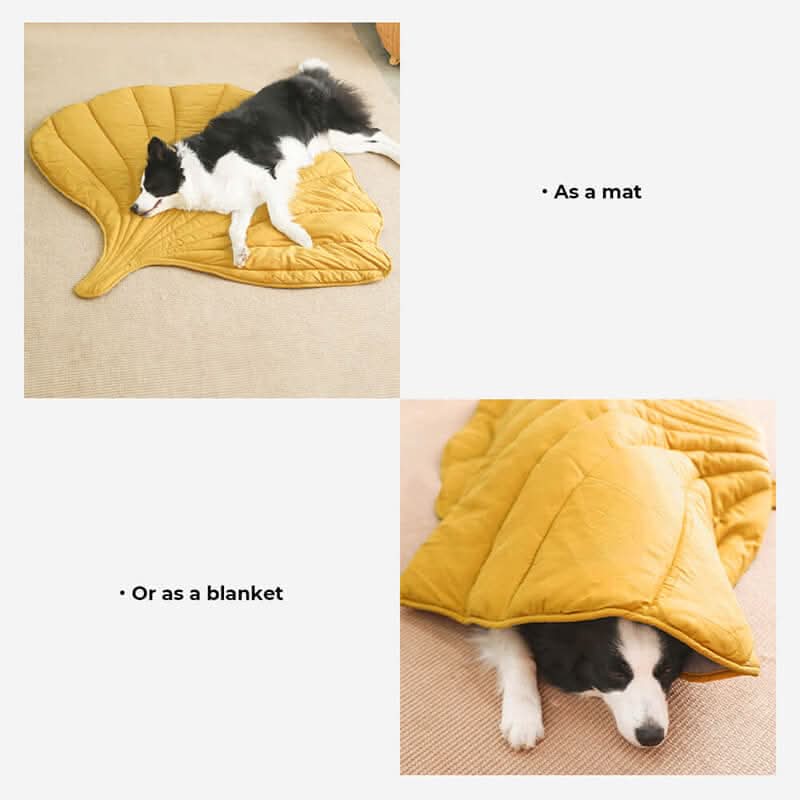 LeafHaven Leaf Shaped Dog Blanket With Soft Padding And Versatile Use | Temsk