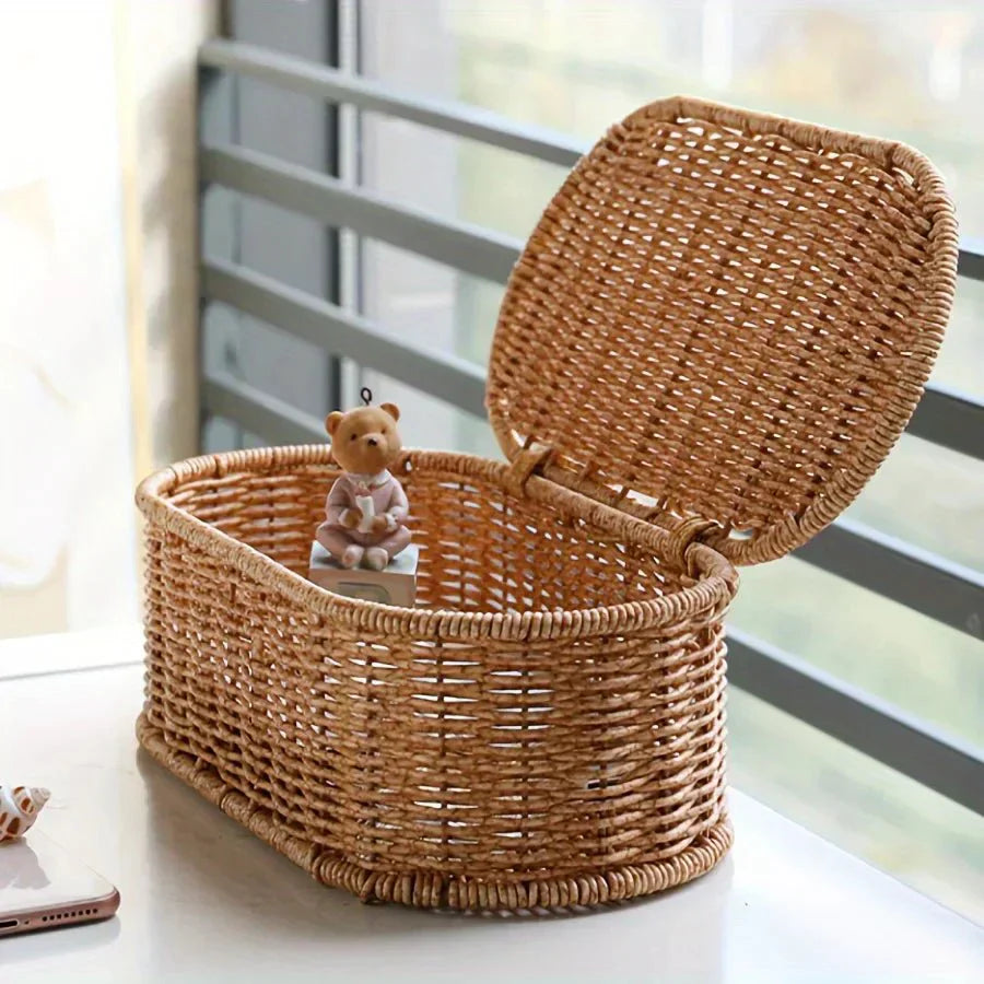 BohoNest Woven Storage Basket For Stylish Organization | Temsk