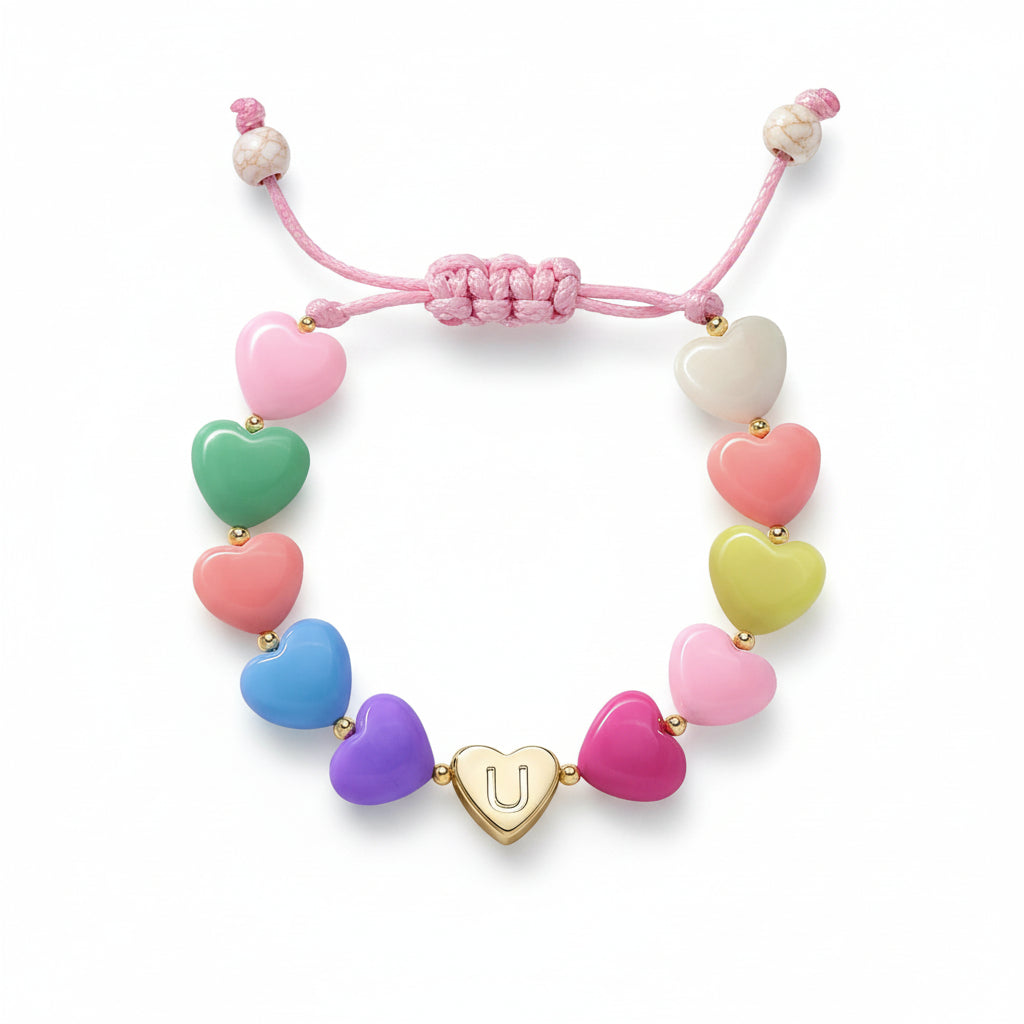 Perlenherzarmband als personalisiertes Muttertagsgeschenk mit Initialen | Temsk