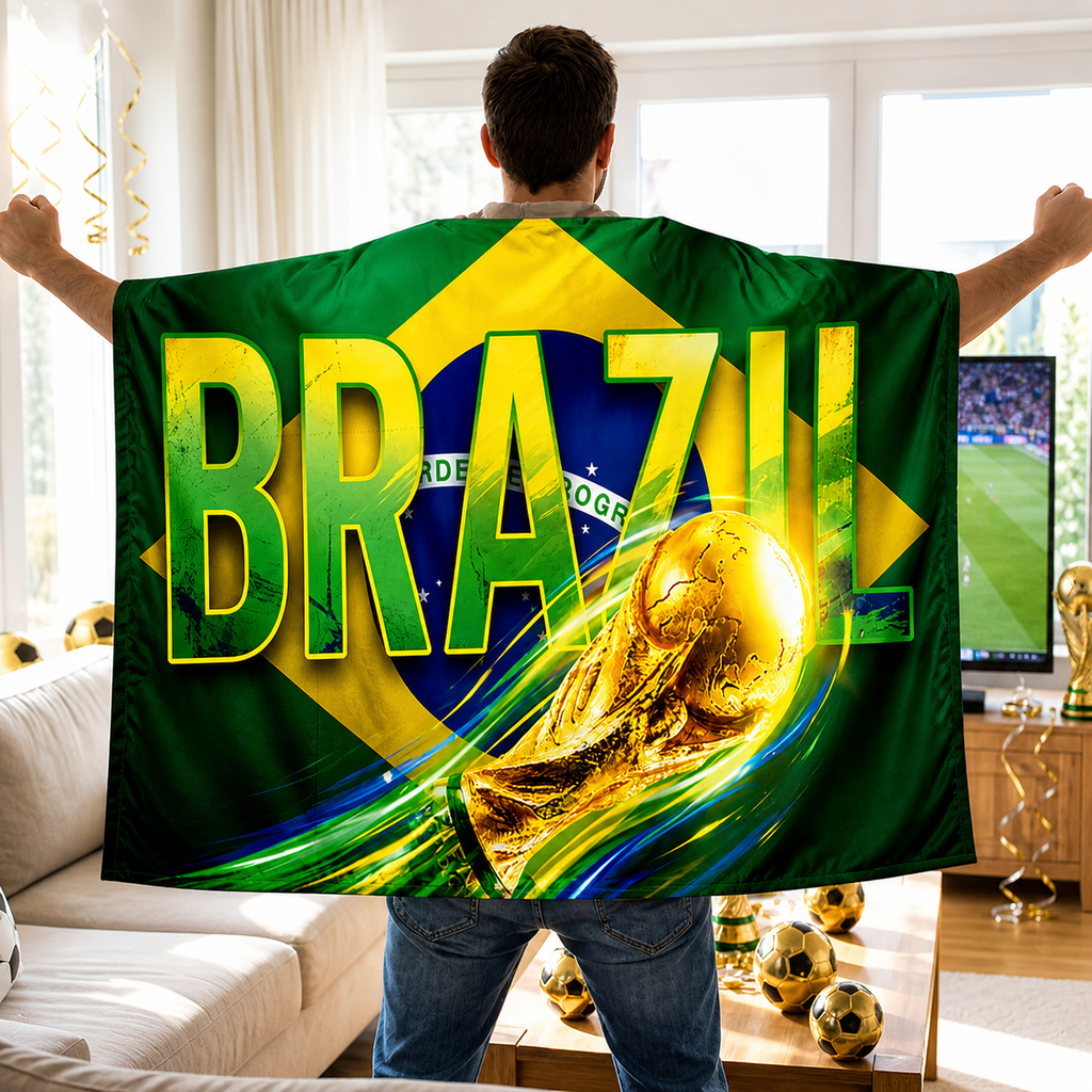 Brasilien-Flagge WM-Umhang für Fans und Banner-Dekoration | Temsk