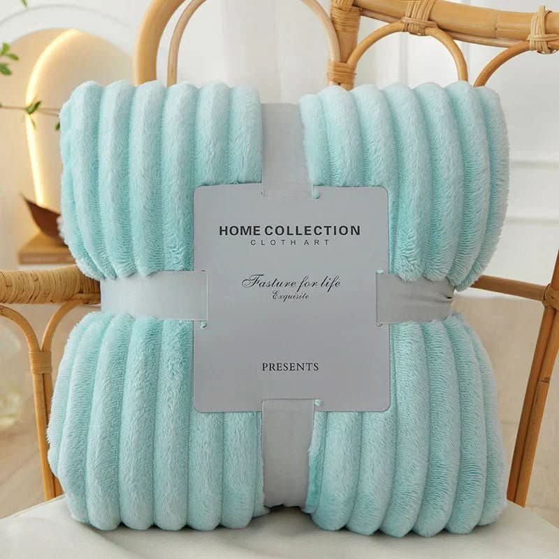 CozyStripe Wide Flannel Fleece Blanket With Stripe Pattern | Temsk