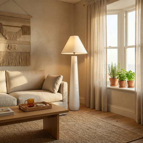 Candeeiro de Pé de Resina Minimalista Moderna Astra para Sala de Estar Temsk Iluminação Moderna para Casa