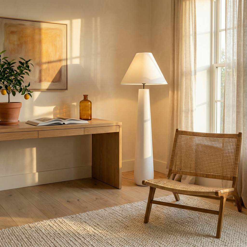Astra Modern Minimalist Resin Standing Floor Lamp For Living Room | Temsk