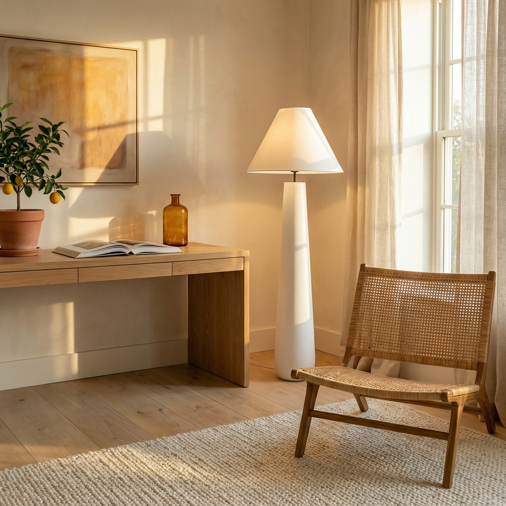 Astra Modern Minimalist Resin Standing Floor Lamp For Living Room | Temsk