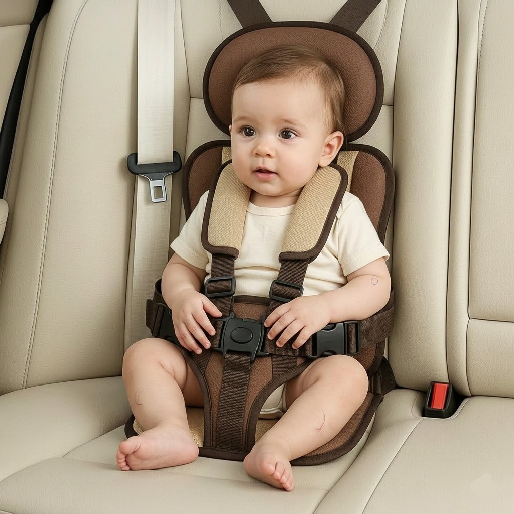 Kids Portable Travel Car Seat Booster With Safety Harness | Temsk